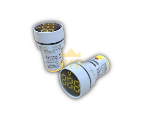 Đèn báo vàng hiển thị điện áp volt phi 22mm AC60-220V EVGENY