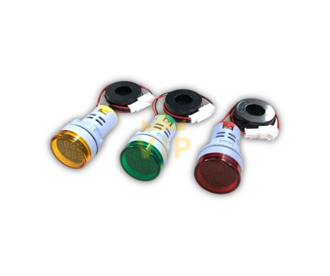 Đèn báo đỏ hiển thị volt ampe phi 22mm AC60-220V EVGENY