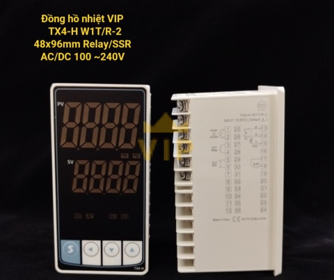 Bộ điều khiển nhiệt độ TX4-H W1T/R-2 48x96mm VIP