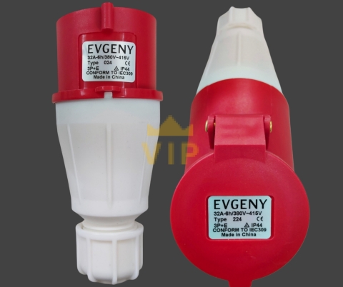 Phích cắm công nghiệp 4P 32A IP44 400V EVGENY